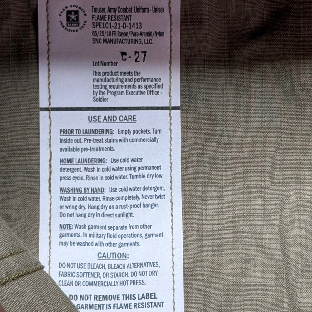 US Army Combat Uniform Trouser OCP Multicam FR Small Regular 8415-01-598-9392